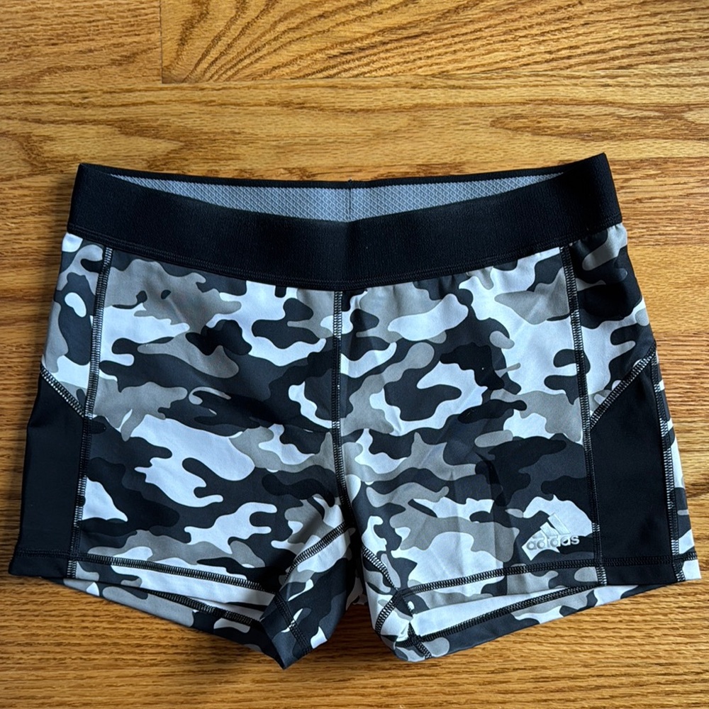 Adidas Black and Gray Camo Shorts